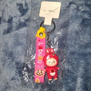 Pink Keychain With Strap